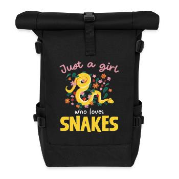 Nur ein Mädchen liebt Schlangen - Rolltop Rucksack - Schwarz - Vorne