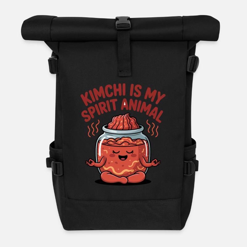 Kimchi ist mein Geisttier - Rolltop Rucksack - Schwarz