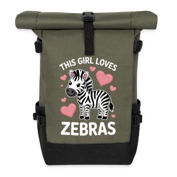 Zebra Saying Funny Zebra Gift - Roll Top Backpack - olive/black - Front