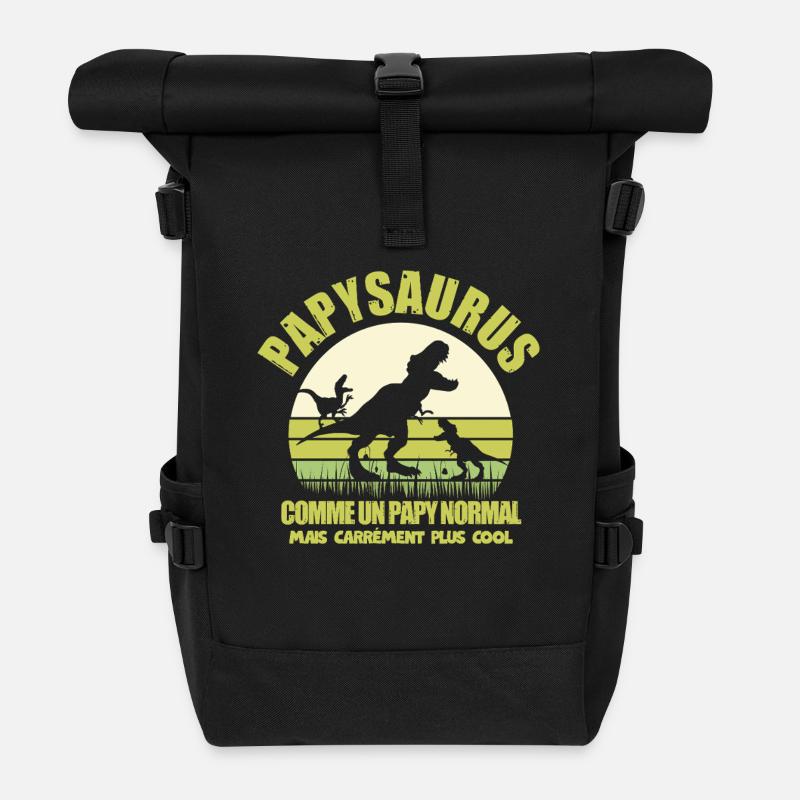 Papysaurus as a Normal Grandpa Humor - Roll Top Backpack - black