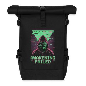 Awakening Failed im Retro-Glitch Look - Rolltop Rucksack - Schwarz - Vorne