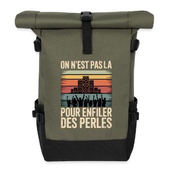 We're not here to string pearls - Roll Top Backpack - olive/black - Front