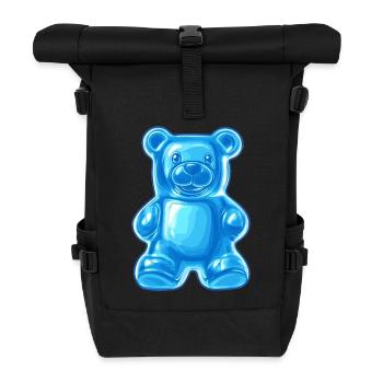 Blue gummy bear - Roll Top Backpack - black - Front
