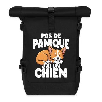 Keine Panik, Ich Habe Einen Niedlichen Hunde-humor - Rolltop Rucksack - Schwarz - Vorne