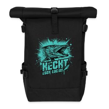 Pike – Esox Lucius: The Hunter - Roll Top Backpack - black - Front