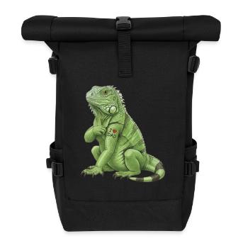 Ich liebe Papa Leguan - Rolltop Rucksack - Schwarz - Vorne