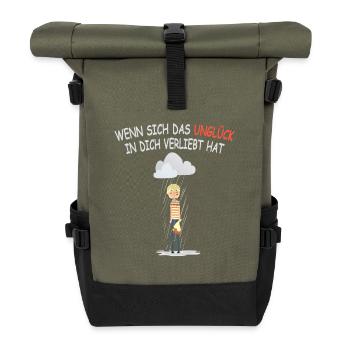 Quand le malheur est tombé amoureux de toi - Sac à dos roll top - olive/noir - Devant