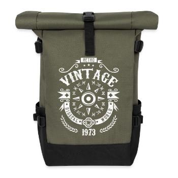 Vintage 1973 Original Birthday 1973 - Roll Top Backpack - olive/black - Front