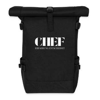 Chef Spruch Erfahrung entscheidet - Rolltop Rucksack - Schwarz - Vorne