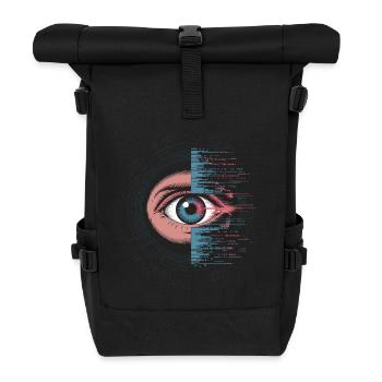 Futuristic eye with glitch effect - Roll Top Backpack - black - Front