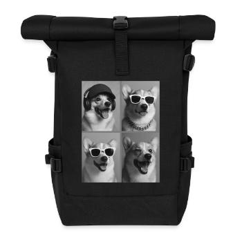 Corgi Hunde Collage Vierporträts - Rolltop Rucksack - Schwarz - Vorne