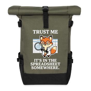 Trust Me It’s In The Spreadsheet Somewhere Fox - Roll Top Backpack - olive/black - Front
