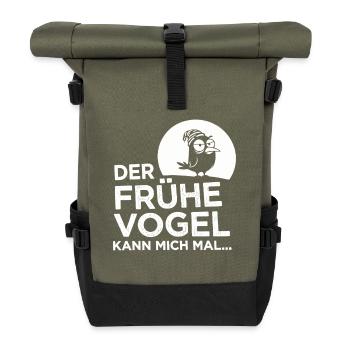 Le lève-tôt me fait ! - Sac à dos roll top - olive/noir - Devant