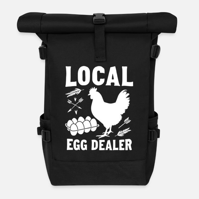 Lokal Eierdealer Illustration - Rolltop Rucksack - Schwarz