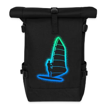 Windsurfing Windsurfer Kids Men Windsurf - Roll Top Backpack - black - Front