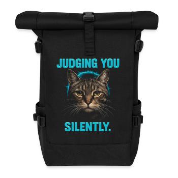 Cat humor, cat gift idea, funny pets - Roll Top Backpack - black - Front