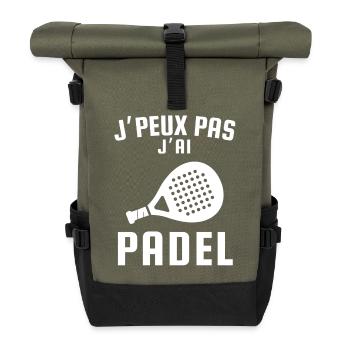 Je peux pas j ai padel - Sac à dos roll top - olive/noir - Devant