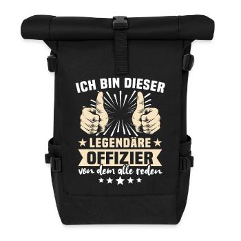 Offizier Sprüche - Rolltop Rucksack - Schwarz - Vorne