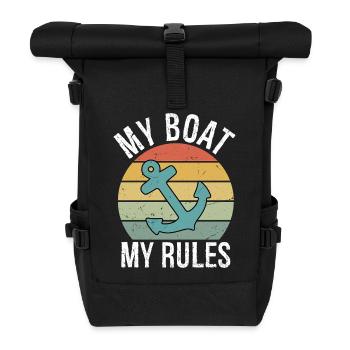 My Boat My Rules Funny Boating Captain Gift - Rolltop Rucksack - Schwarz - Vorne