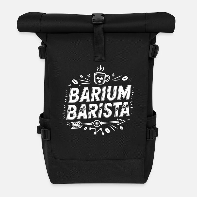 Barium Barista Coffee Science Logo - Roll Top Backpack - black