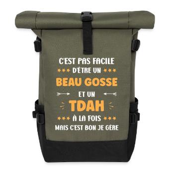 ADHS - Rolltop Rucksack - Olive/Schwarz - Vorne