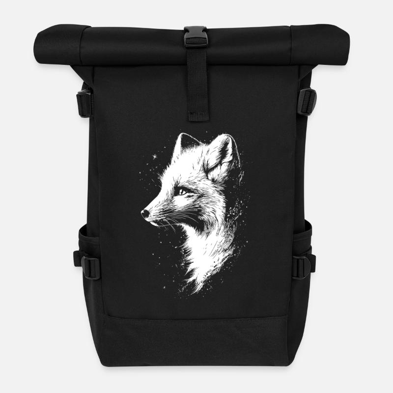Polarfuchs Schneefuchs Eisfuchs Süßer Weißer Fuchs - Rolltop Rucksack - Schwarz