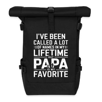 Dad is my favorite - Roll Top Backpack - black - Front