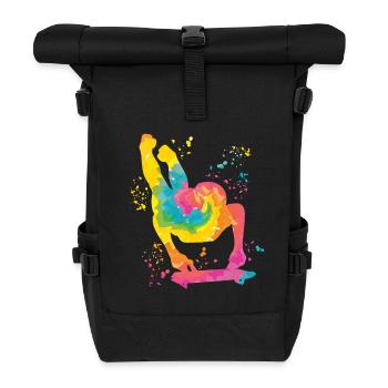 Skeleton Bobsleigh Winter Sports Sled - Roll Top Backpack - black - Front