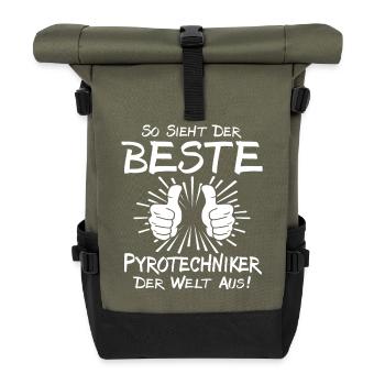 Bester Pyrotechniker - Rolltop Rucksack - Olive/Schwarz - Vorne