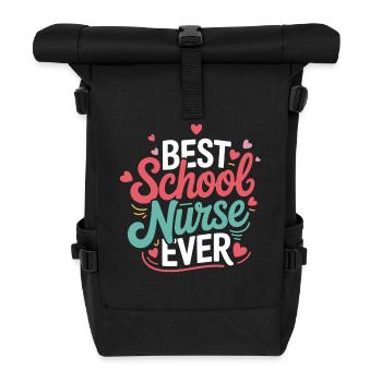 Best School Nurse Ever - Roll Top Backpack - black - Front