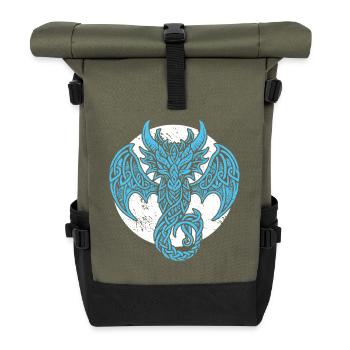 Design Nordique Guerrier Dragon Mythique - Sac à dos roll top - olive/noir - Devant