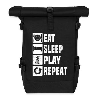 Klares Floorball Motiv für jeden Tag - Rolltop Rucksack - Schwarz - Vorne