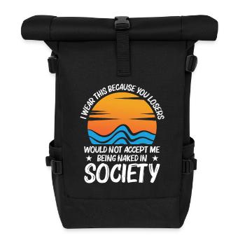 Nudisme Naturisme Amoureux Liberté Nudité - Sac à dos roll top - noir - Devant