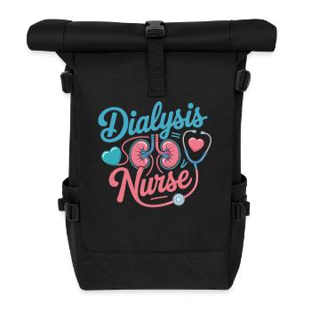Dialysis Nurse Motive - Kidney Care - Roll Top Backpack - black - Front