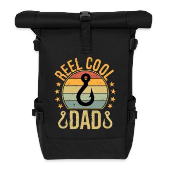 Reel Cool Dad Fishing Papa Vintage Daddy Father - Rolltop Rucksack - Schwarz - Vorne