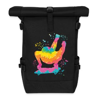 Skeleton Bobsleigh Winter Sports Sled - Roll Top Backpack - black - Front