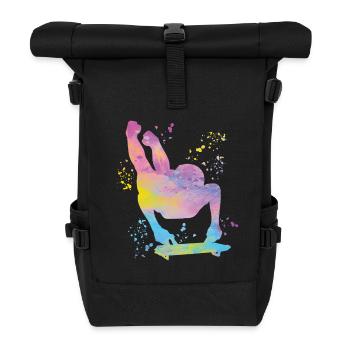 Skeleton Bobsleigh Winter Sports Sled - Roll Top Backpack - black - Front