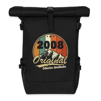 2008 Vintage Retro Birthday Gift - Roll Top Backpack - black - Front