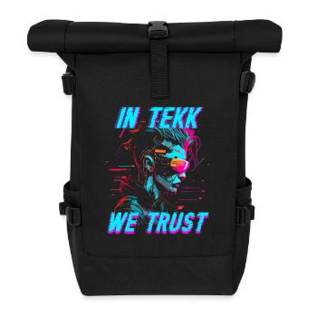 Hardtekk Tekke Ostdeutschland In Tekk We Trust - Rolltop Rucksack - Schwarz - Vorne