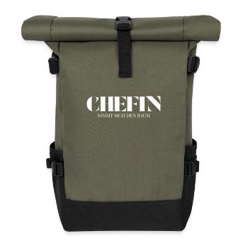 BossSpruch takes the room - Roll Top Backpack - olive/black - Front