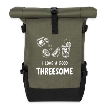 Citrus Lemonade Scene - Roll Top Backpack - olive/black - Front