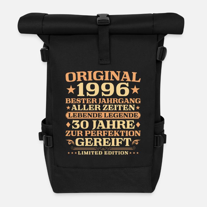 30. Geburtstag Lebende Legende 1996 Jahrgang - Rolltop Rucksack - Schwarz