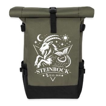 Capricorn Zodiac Sign - Roll Top Backpack - olive/black - Front