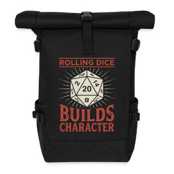 Lancer des dés permet de construire un personnage – Conception de jeu de rôle - Sac à dos roll top - noir - Devant