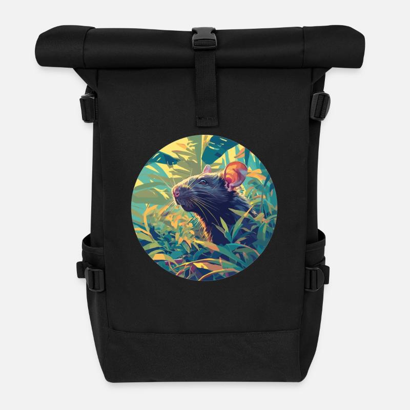 Ratten Ratte - Rolltop Rucksack - Schwarz