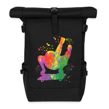 Skeleton Bobsleigh Winter Sports Sled - Roll Top Backpack - black - Front