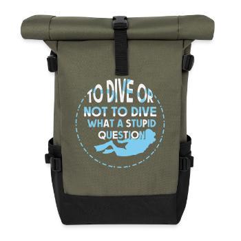 Plongeur Plongeur Snorkeling Plongeur récréatif - Sac à dos roll top - olive/noir - Devant