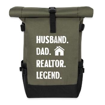 Husband Father Realtor Legend - Roll Top Backpack - olive/black - Front
