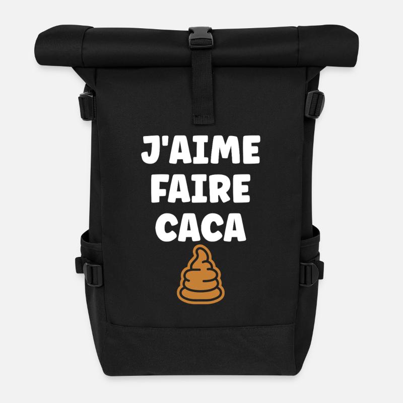 caca - Sac à dos roll top - noir
