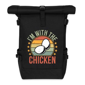 I'm with The Chicken Egg - Roll Top Backpack - black - Front